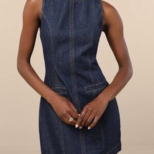 Lulu's Dark Denim Mini Dress